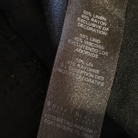 White House Black Market Linen Blend Drape Moto Jacket Black Size 6 - Picture 7 of 7